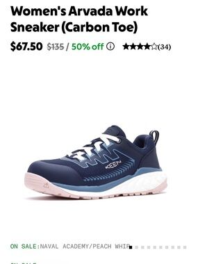 KEEN Women's Arvada Work Sneaker (Carbon Toe)